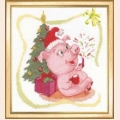 Набор для вышивания нитками ЧАРИВНА МИТЬ "С Новым годом, Свинья!"